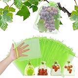 100 Stücke Traubenschutzbeutel, 15x20cm Weintrauben Schutzbeutel mit Zugband,Obst...