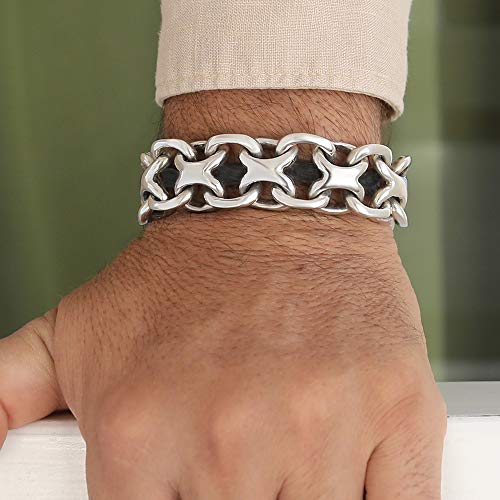 Vy Jewelry 925 Sterling Silver X Biker Men Bracelet Style Big - Made In Thailand – 7.5 #TOP2