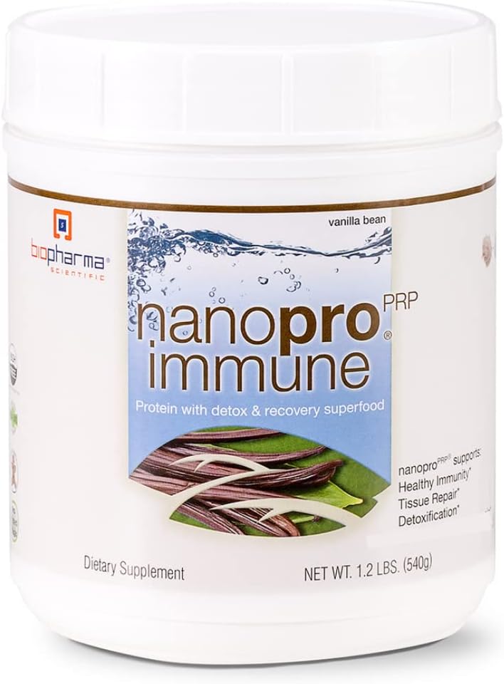 Biopharma Scientific NanoPro Immune Undenatured Whey Protein Powder | Vanilla Bean Flavor | 30 Servings | Colostrum, Iron, Calcium, Grass Fed Cows, Proline Rich Polypeptides