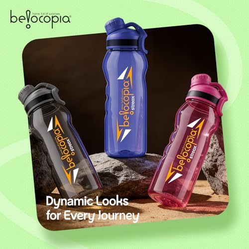 Image of Streax Sports Water Bottle 1 Litre (1000ml) | Blue | BPA-Free, Leakproof Gym Bottle | Lightweight with Easy Grip & Carry Loop | Durable Fitness Bottle for Gym, Running, Cycling & Outdoor Use