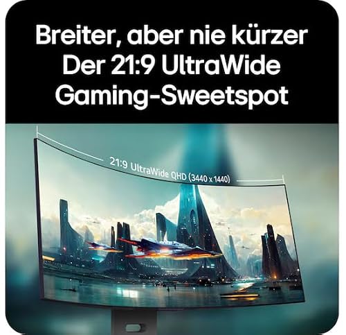 LG Ultragear™ 34GX900A-B.AEU 34 inch Gaming Monitor - OLED Panel QHD (3440 x 1440), 0.03ms 240Hz, DisplayHDR™400 True Black, DCI-P3 98.5% (CIE1976), FreeSync Premium Pro, G-Sync Compatible - 5