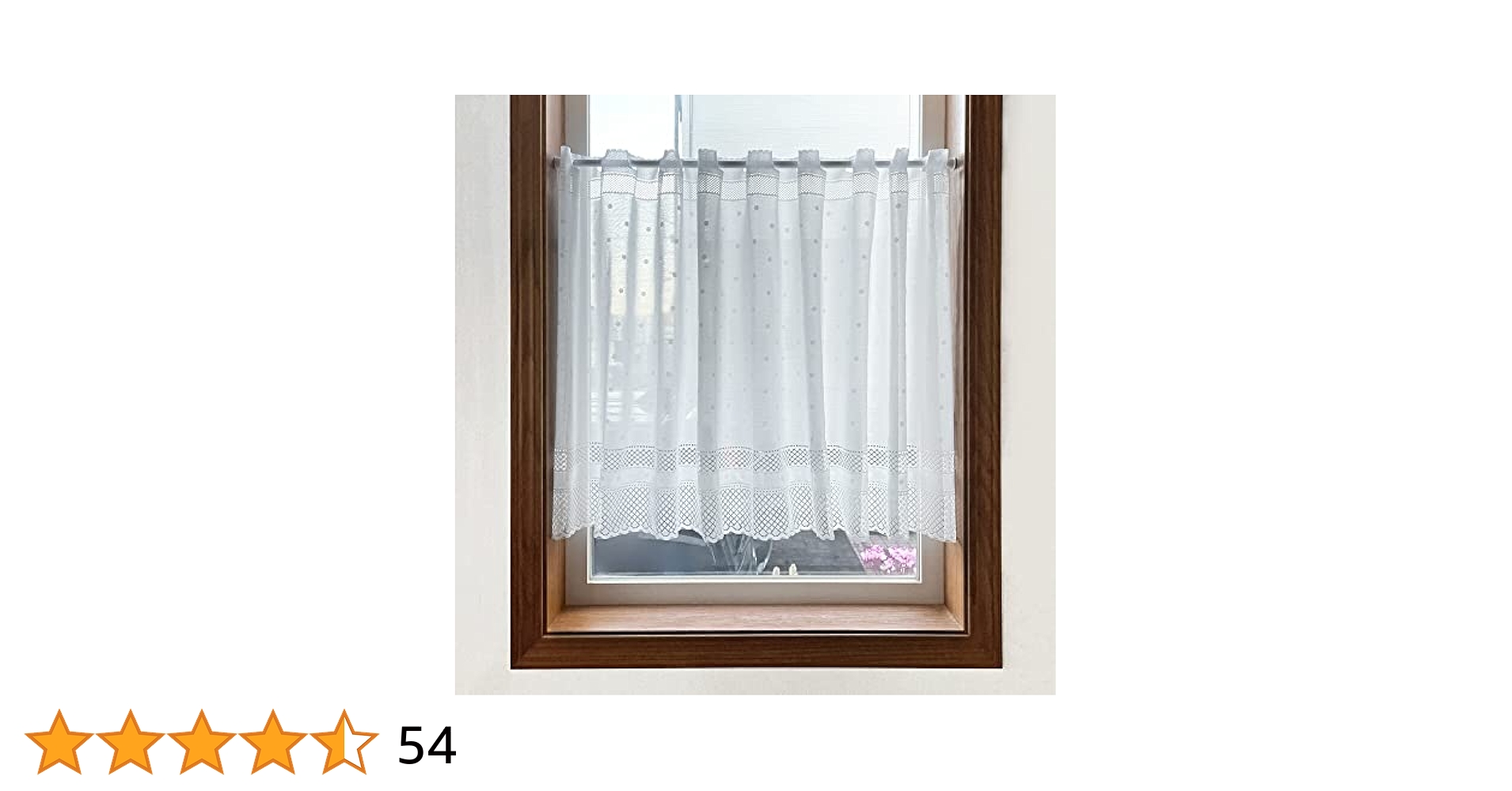 Amazon｜のれん工房 カフェカーテン 小窓用 シンプル レース