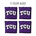 YouTheFan Officially-Licensed NCAA TCU Horned Frogs Set of 4 Cornhole Bags - All Weather Regulation 6” x 6” Size - 16oz Weight - Designed in USA