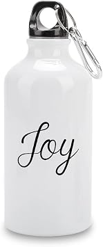 Chirstmas Aluminum Sports Water Bottle Joy Insulated Sports Water Bottle with Carabiner Clip, 14 OZ