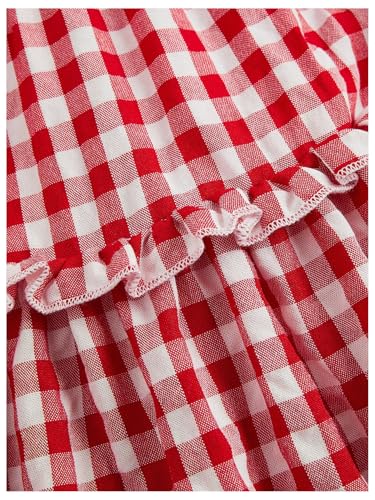 OYOANGLE Women's Plus Size Plaid Print Lace Trim Mini Skirt Elastic Low Waist Ruffle Y2K A Line Short Skirts4