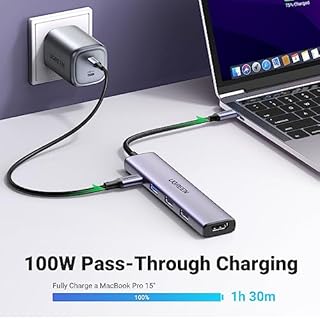 UGREEN USB C Hub, Revodok 5-in-1 USB Hub for Laptops, 4K HDMI to USB-C Adapter, 100W PD, 3 USB-A Data Ports, Aluminum Compact Multiport Adapter for MacBook Air/Pro, HP, Dell, iPad, Galaxy Dex