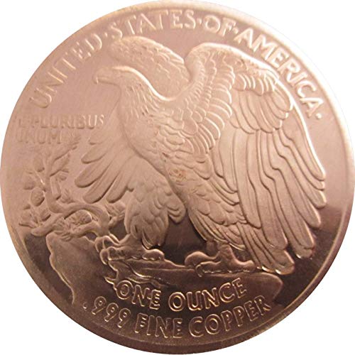 Private Mint Currency Design 1 oz .999 Pure Copper Round/Challenge Coin (Walking Liberty Half Dollar Design)