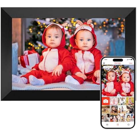 Frameo Digital Picture Frame WiFi, 10.1 Inch Smart WiFi Digital Photo Frame,1280 x 800 HD IPS Touch Screen,Slideshow, Auto-Rotate, Digital Picture Frame for Photo & Video Cover