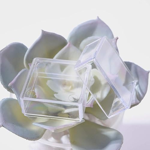 Miniatura 6 de BENECREAT Paquete de 16 recipientes cuadrados de plástico de alta transparencia para suministros de belleza, cuentas pequeñas, joyas y otros objetos