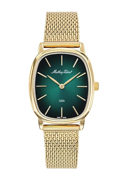 Mathey-Tissot Swiss Made Quartz Green Dial Analog Watch - Women D7919PV