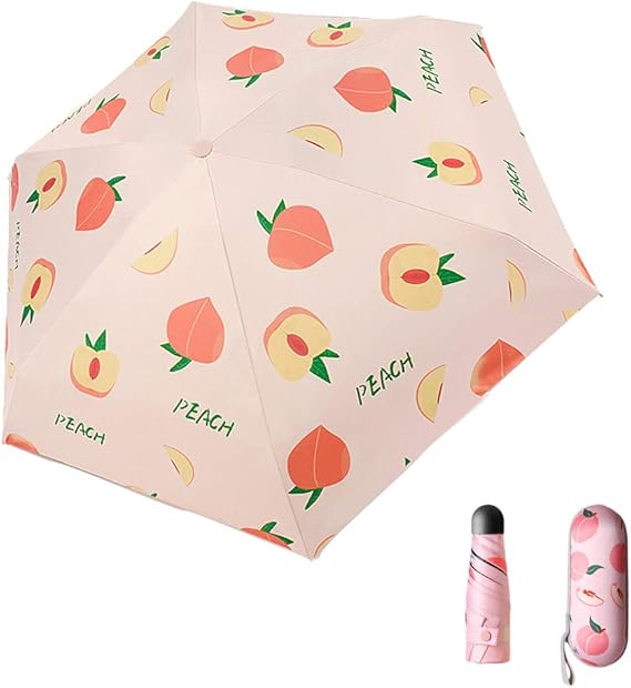 Amazon 日傘 折りたたみ Facecozy 改善版 レディース 可愛い おしゃれ 晴雨兼用 雨傘 小学生 キッズ 人気 軽量 錆びにくい 壊れない 傘 子供 紫外線対策 梅雨対策 遮光 100 収納カプセル付き ピーチ 折りたたみ傘 通販