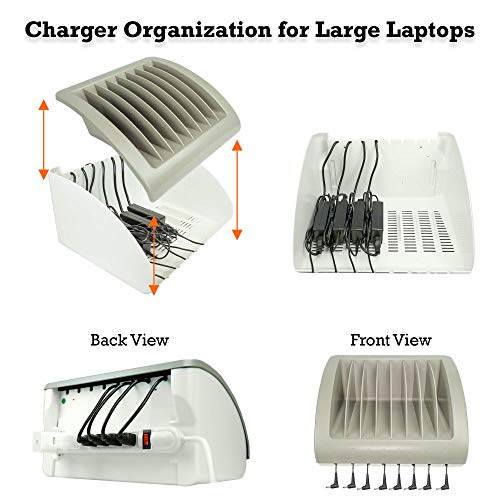 Pochar 8-Device Universal Ac Laptop Charging Station For Multiple Laptops - Chromebook Organizer For Classroom - Fits Up To 15.6'' Screensize And 1.3'' Thick(Gray) #TOP3