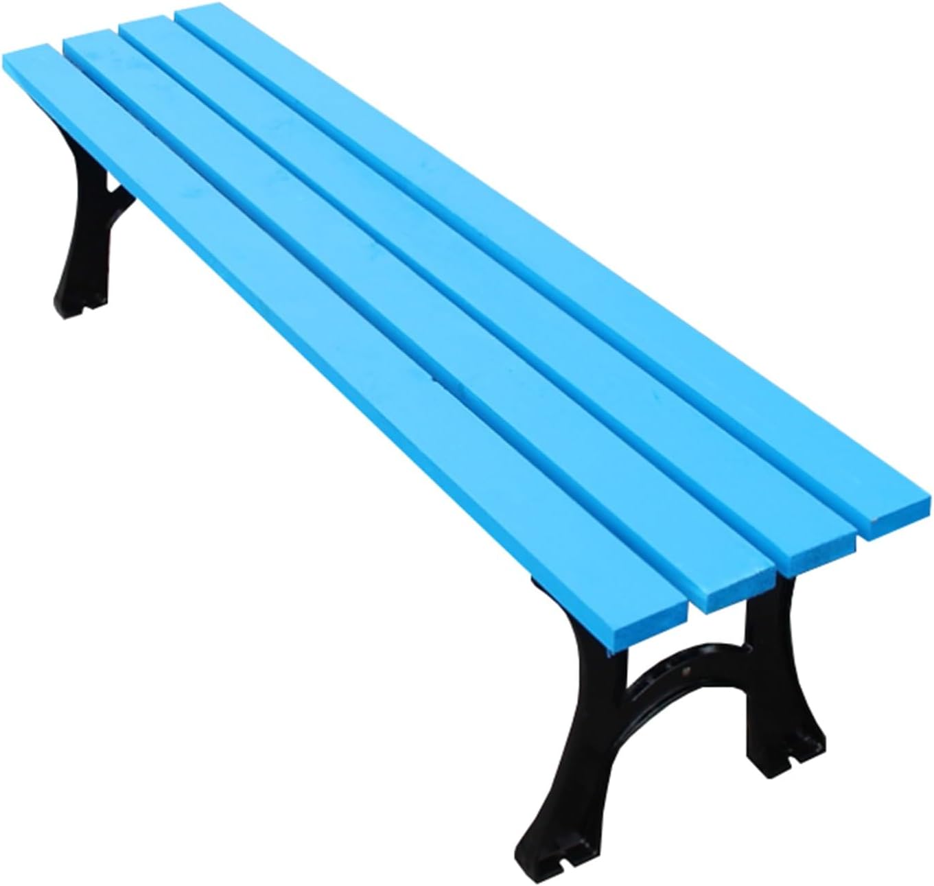 Ergonomic Thickened Backless Park Chair - Solid Wood Outdoor Bench, Durable Square Leisure Seating, Ideal for Rest Areas, 59.06" x 15.75", Blue