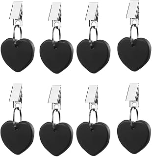 Voragrl Paquete de 8 pesos para manteles pesados, manteles pesados, juego de pesas para mantel de mármol negro, peso fácil de usar, color negro, Piedra