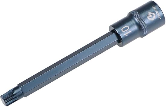 sourcing map 1/2" Drive x M10 10mm Triple Square Spline Bit Socket, S2 Steel Bits, CR-V Sockets 5.5" Length for Hand Use Only