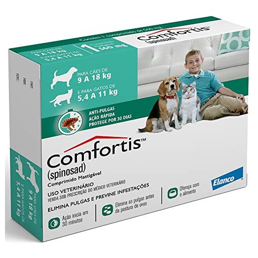 COMFORTIS TABLETE 560MG (VERDE) Elanco para Todas Médio Todas as fases - Sabor Carne
