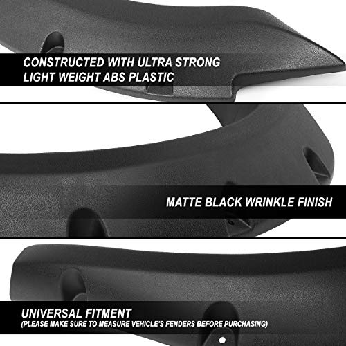 4Pcs Pocket-Riveted Style Paintable Wheel Fender Flares Cover Kit Compatible With Dodge Ram Truck 2500 3500 2010-2018, Front And Rear, Matte Black #TOP1