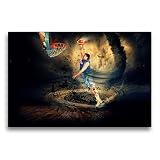 Premium Textil-Leinwand 75 x 50 cm Quer-Format Basketball Fantasiewelten