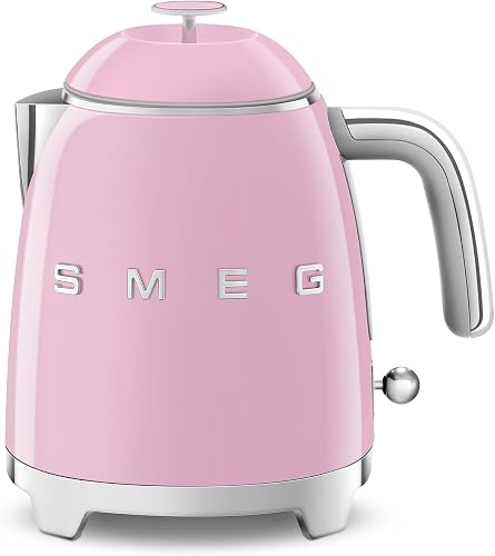 Mini 50's Retro Style 3 Cup Electric Kettle with Double Wall Anti Slip Base and Water Level Indicator (Pink)