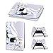 ZXJ pour l'autocollant du contrôleur PS5, pour la Couverture de décalque de la Peau PS5 Standard Standard Standard Stance pour Playstation 5 Console et contrôleur Sticker Sticker Vinyle,Gris