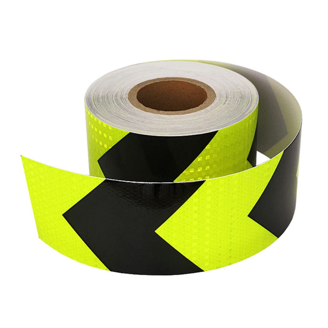 Nastro segnaletico rosso e bianco, Nastro adesivo riflettente di segnalazione pericolo 10 cm x 50 m multicolore(Yellow+black a)