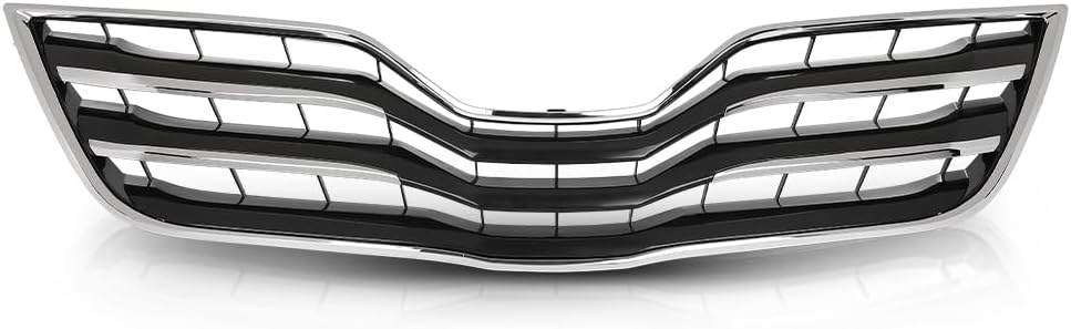 PIT66 Front Bumper Grille Chrome Shell & Black Insert Compatible with Toyota Camry XLE 2010-2011 5310106190C0, TO1200325