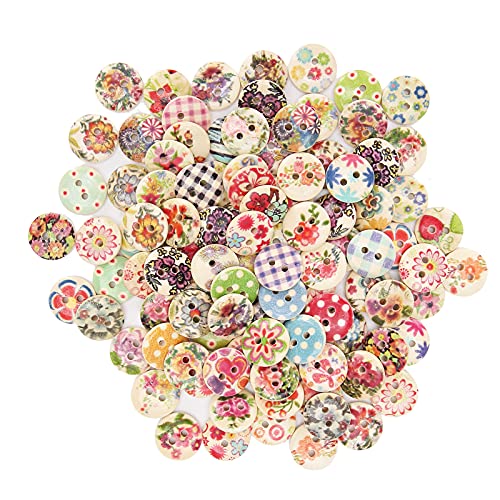 200 Peças Botões De Costura De Madeira 15mm Cores Sortidas Para Artesanato Roupas Costura Botões De