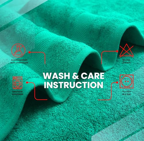 Infinitee Xclusives Luxury 100% Cotton Towel Set – 8 Piece Bathroom Towel Set (2 Bath Towels, 2 Hand Towels, 4 Washcloths) – Soft & Absorbent Towels for Bathroom (Vivid Green) by Infinitee Xclusives - Image 7