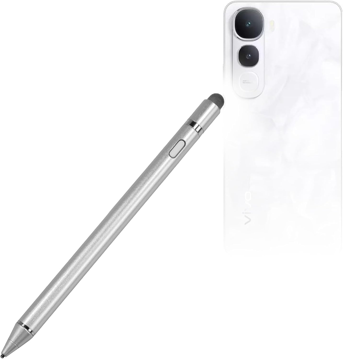 BoxWave Stylus Pen Compatible with vivo Y400 - AccuPoint Active Stylus, Electronic Stylus with Ultra Fine Tip - Metallic Silver