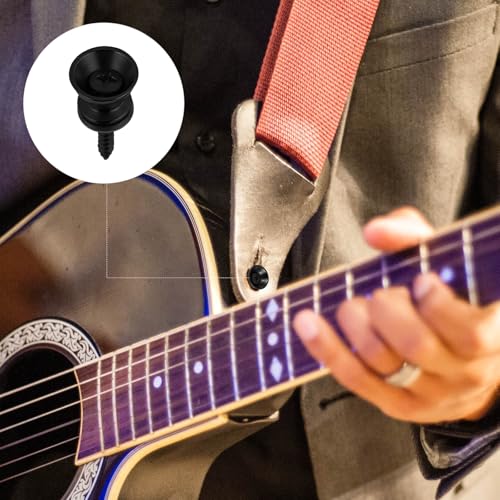 JJUNW 12 Stück Gitarrengurt Knöpfe, Metallende Gitarrengurt Endknopf Gitarrengurts Fixateur mit Befestigungsschrauben und Gummi Kissen Für E-Gitarre Akustikgitarre Bass Ukulele
