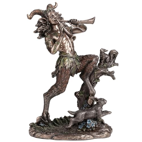 Satyre dieu grec des bois jouant à Aulos sculpture bronze - 2