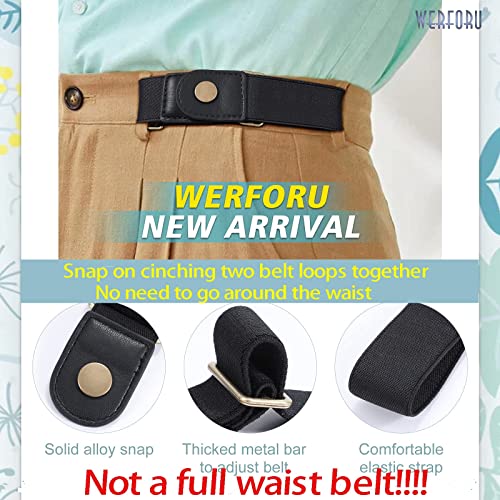 WERFORU Women 2 Loop No Buckle Elastic Belt for Women Men Side belts Buckle Free Stretch Belt for Jeans Pants2