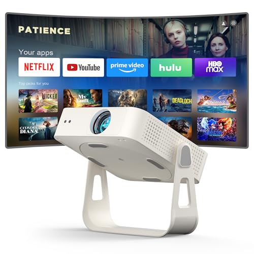 Image of [Officially-Licensed App & Auto Focus]Smart Mini Projector with WiFi and Bluetooth, XuanPad 4K Support Movie Projector, Portable Native 1080P Outdoor Projector with 360° Stand