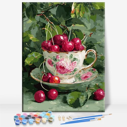 Aeontinity Cherries Paint By Numbers Kit