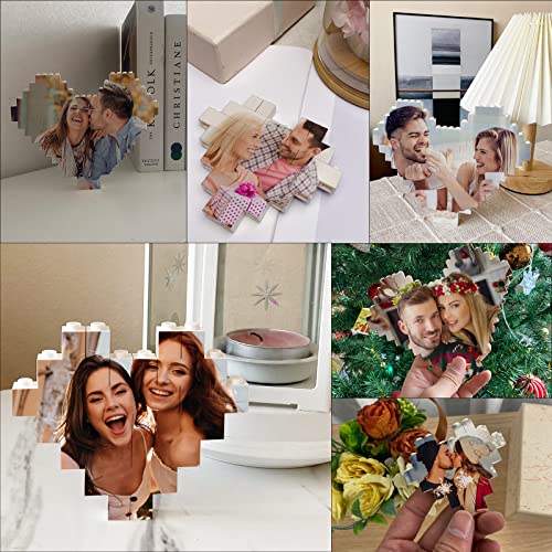 Custom Building Brick Personalized Photo Block Puzzle Heart Shaped Birthday Gifts For Women Men, Customized Picture Anniversary Wedding Couples Gifts For Him Her, Mothers Day Gifts For Mom #TOP6