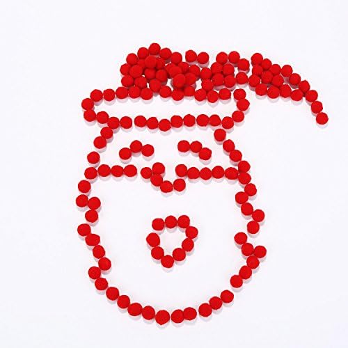 Sumind 250 Pieces Mini Pompoms Small Fluffy Pom Poms for Decor Arts Crafts DIY, Red (8 mm)
