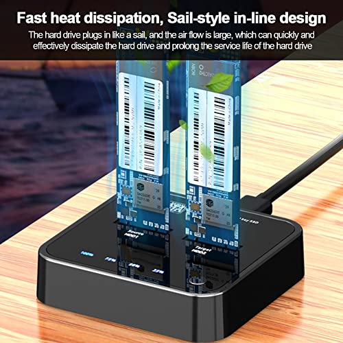 2Bay M.2 SSD Duplicator, K3016SG1 B + M Key Offline Clone Disk Copy, Tool-Free Type- C to SATA SSD Enclosure, for PC/Laptop Computers/Smart TVs/PS4, Support One-Key System Disk Copy(US) - Thumbnail 5