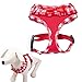 Checkered Frills Fashion Pet Dog Cat Harness Adjustable Red S