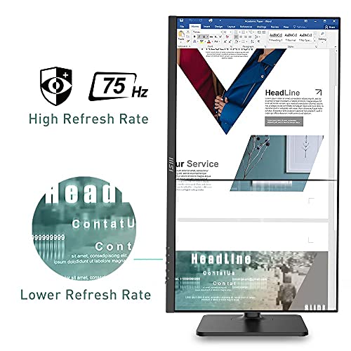 MSI-Modern-MD271P-Monitor-de-27-IPS-1920-x-1080-75-Hz-169-HDMI-USB-C-5-ms-167-M-Colours-Negro
