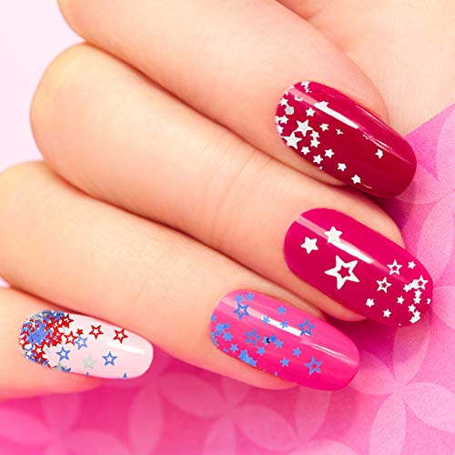 12 Boxes Independence Day Star Glitters Holographic Nail Art Decals Red Blue Silver Mixed Star And Hollow Star Shaped Nail Sequins 4Th Of July Nail Decals For Diy Nail Art Eye Face Body Decor Crafts #TOP6