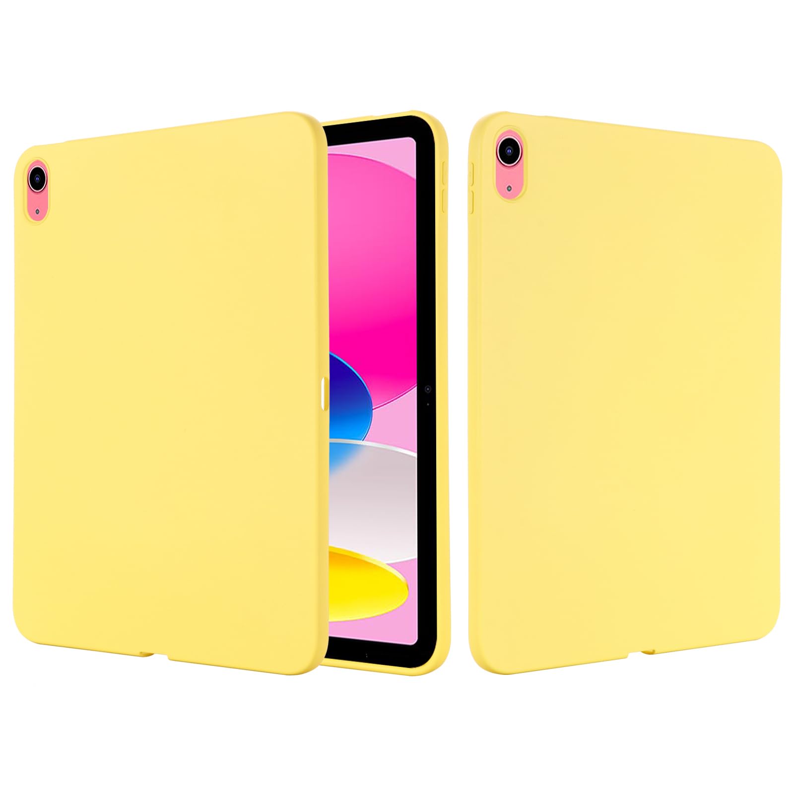 Coque iPad 10 antichoc et légère en silicone jaune 2022 - 8