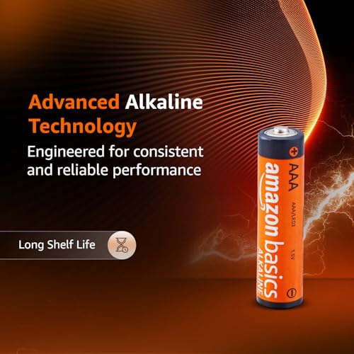 Image of Amazon Basics AAA Alkaline Batteries (Pack of 2), 1.5V, Long Lasting, Leak-Proof, AAA Batteries for Remote Controls, Toys, Clocks, Flashlights & Household Devices