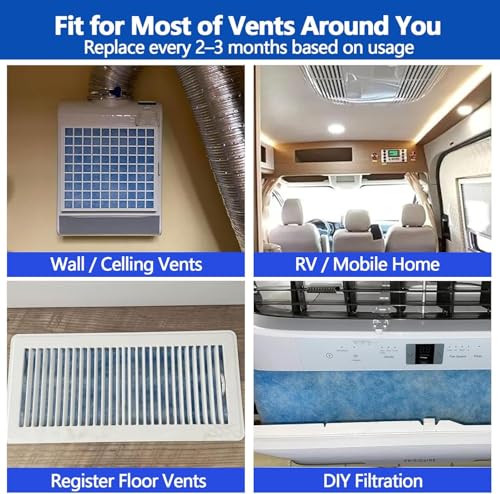 Demiwise Air Vent Filters,20"x100"Cut to Fit Air Filter Material (80+Filters),MERV 8 Electrostatic Air Vent Filter for Home Floor, Grilles, Ceiling, HVAC Furnace Vents, With 48PCs Adhesive Hook Tape by Demiwise - Used condition - Image 6