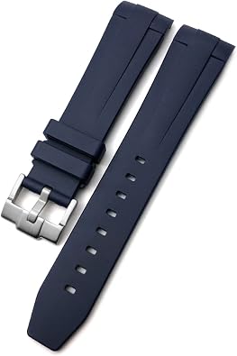 TOPBD 21mm Silicone Rubber Watchband Replacement for Longines L3 HydroConquest Conquest Watch Waterproof Sport Soft Strap