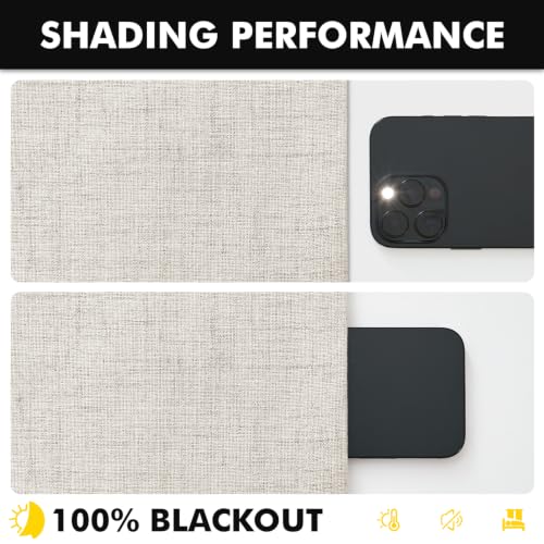 MIULEE 100% Blackout Linen Curtains for Bedroom 42 x 96 Inch Birch 2 Panels by MIULEE - Used condition - Image 7