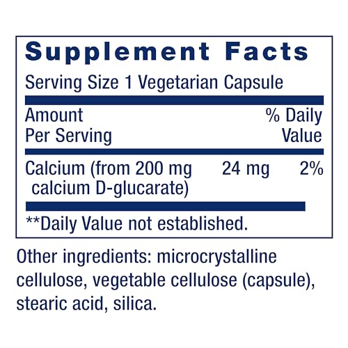 Life Extension Calcium D-Glucarate, 200 mg - Supports Detoxification, Helps Flush Out Unwanted Compounds – Gluten-Free, Non-GMO, Vegetarian – 60 Capsules