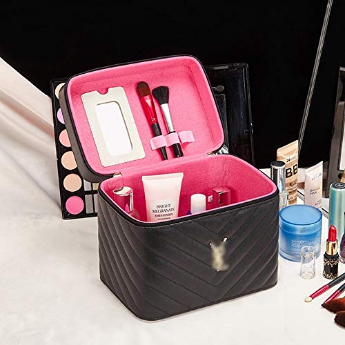 Preisvergleich Produktbild DWWSP Großvolumige Multifunktionale Mehrschichtige kosmetischer Fall Haushalt Portable Storage Box PU-Leder Wasserdicht und verschleißfeste Metall Griff Multi-Color Optional Kosmetiktasche