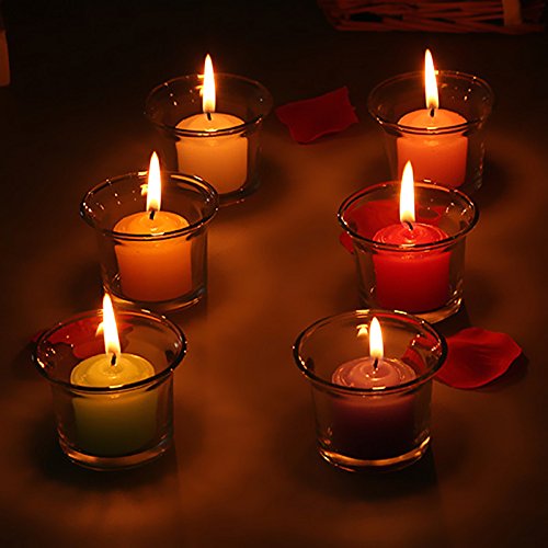 Clear Chunky Glass Lip Votive Candle Holders Tealight Votive Cups for Wedding Proposal, Spa, Aromatherapy, Meditation, 6 Counts by Shxstore by BANBALLON - Image 5