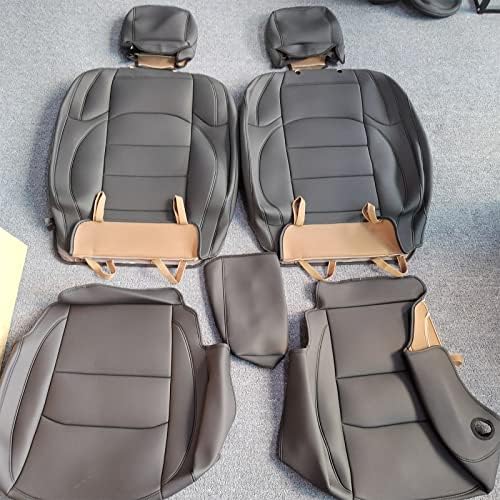 luxuperce Car Seat Covers Custom Fit for Jeep Gladiator 2020-2023 with Waterproof Leather and Airbag Compatible Automotive Vehicle Cushion Protector Easy to Install