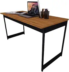 Mesa Estilo Industrial Guto 1,35 Metros Escritório Escrivaninha Computador Camaleão (Nogal)